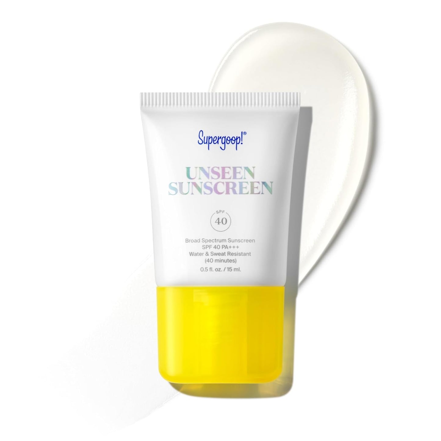 Supergoop! Unseen Sunscreen - SPF 40 - Clear & Invisible Face Sunscreen + Broad Spectrum + Makeup-Gripping Primer - Weightless, Scentless, Oil Free - For All Skin Types & Tones - 0.68 fl oz