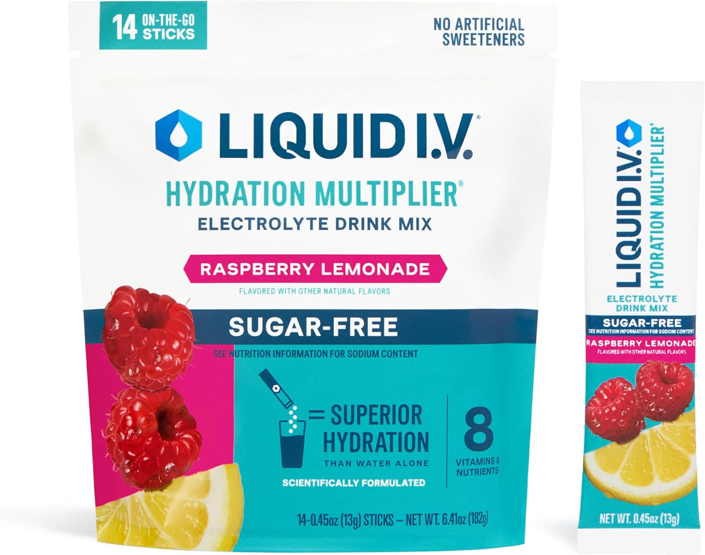 Liquid I.V.® Hydration Multiplier Sugar-Free - White Peach | Electrolyte Powder Drink Mix | 1 Pack (14 Servings)