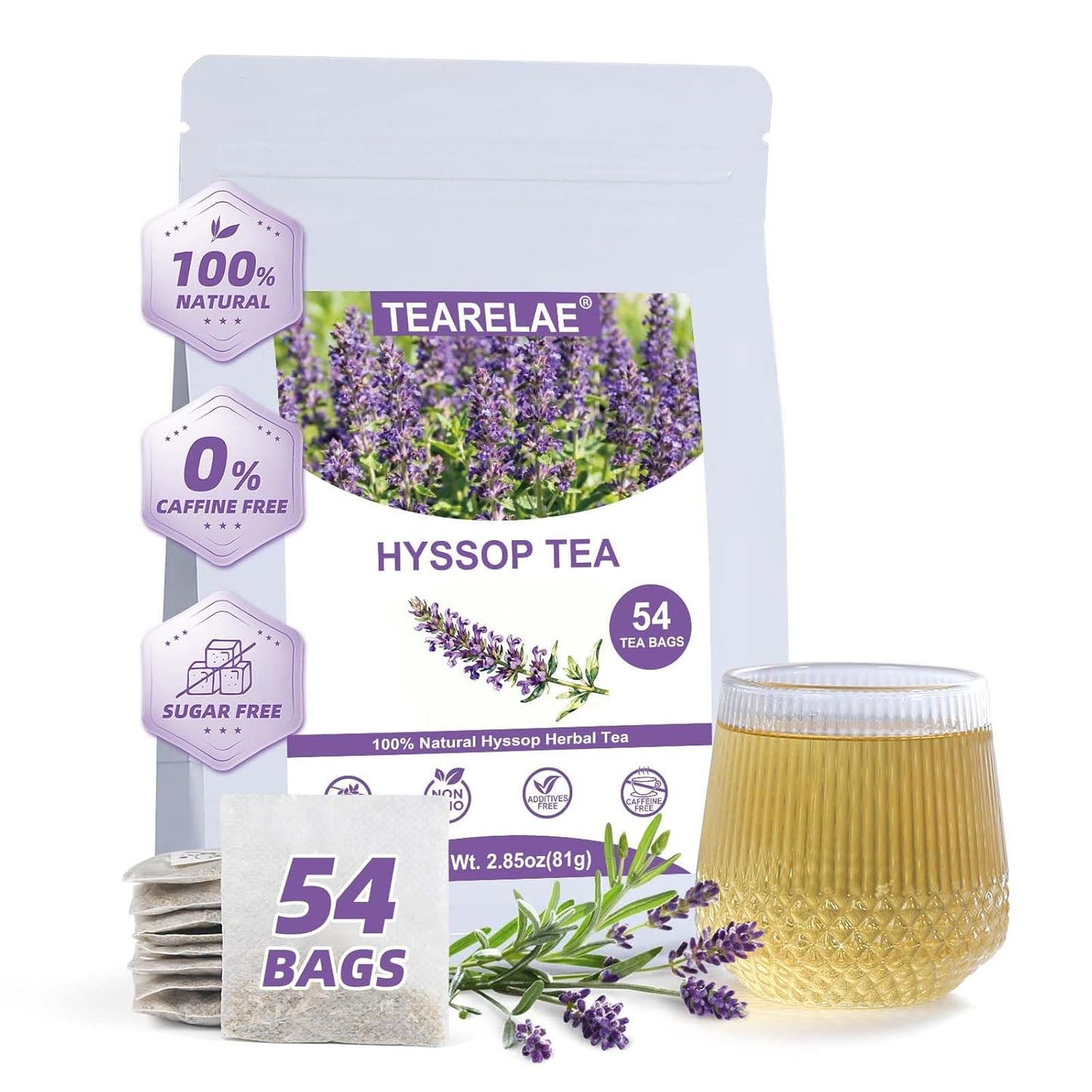 TEARELAE - Linden Tea Bags, 45 Count - Premium Natural Linden Flower & Leaf - Cut & Sifted Te de Tilo - Caffeine-free - Non-GMO - Soothing Herbal Tea for Evening Relaxation