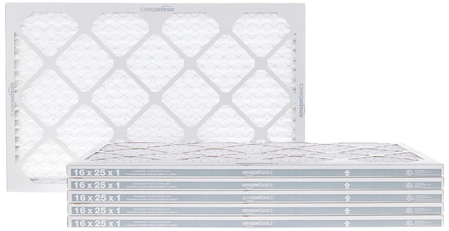 Amazon Basics 20x20x1 Air Filter 6-Pack, MERV 11 AC Furnace Filters, Dust, Pet, Allergy Control, Electrostatic (Actual Size: 19.75 x 19.75 x .75)