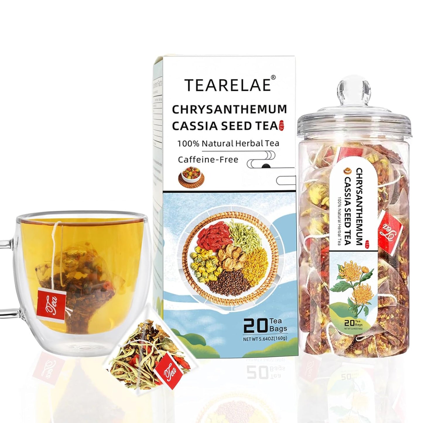 TEARELAE - Linden Tea Bags, 45 Count - Premium Natural Linden Flower & Leaf - Cut & Sifted Te de Tilo - Caffeine-free - Non-GMO - Soothing Herbal Tea for Evening Relaxation