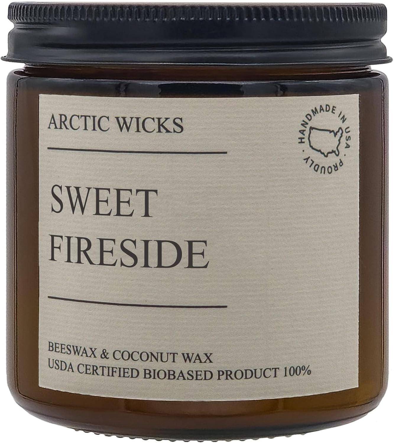 Vanilla Bourbon Candle | Arctic Wicks 16oz Coconut & Beeswax Candles | Scented Non-Toxic Candles for Fall, Winter, Holidays, Gifts for Him, Whiskey Bourbon, Vanilla | USDA Certified Biobased