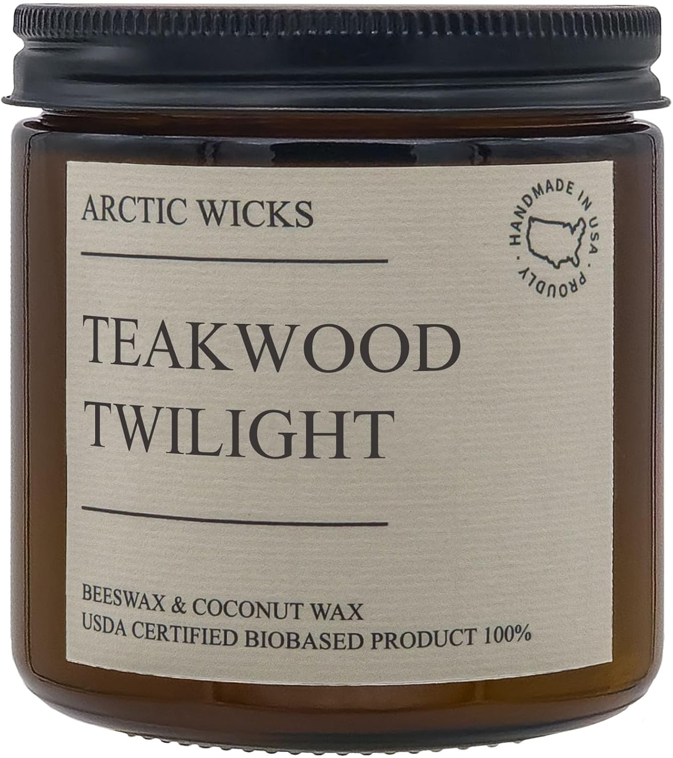 Peppermint & Eucalyptus Candle | Arctic Wicks Non Toxic Coconut Beeswax Candles | Natural Coconut Beeswax 16oz Amber Jar | Spa Wellness Candles Wax Non-Toxic Clean Burn 100% USDA Certified Biobased