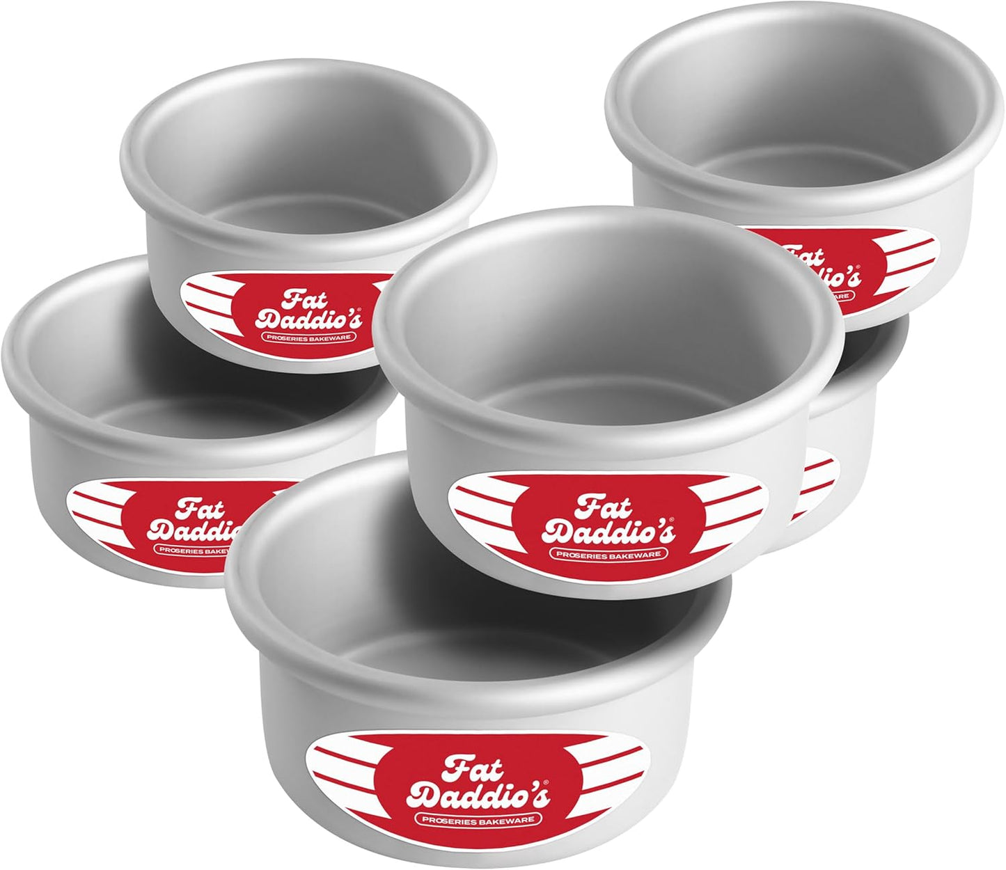 Fat Daddio's Anodized Aluminum Round Cake Pans, 2 Piece Set, 8 x 2 Inch