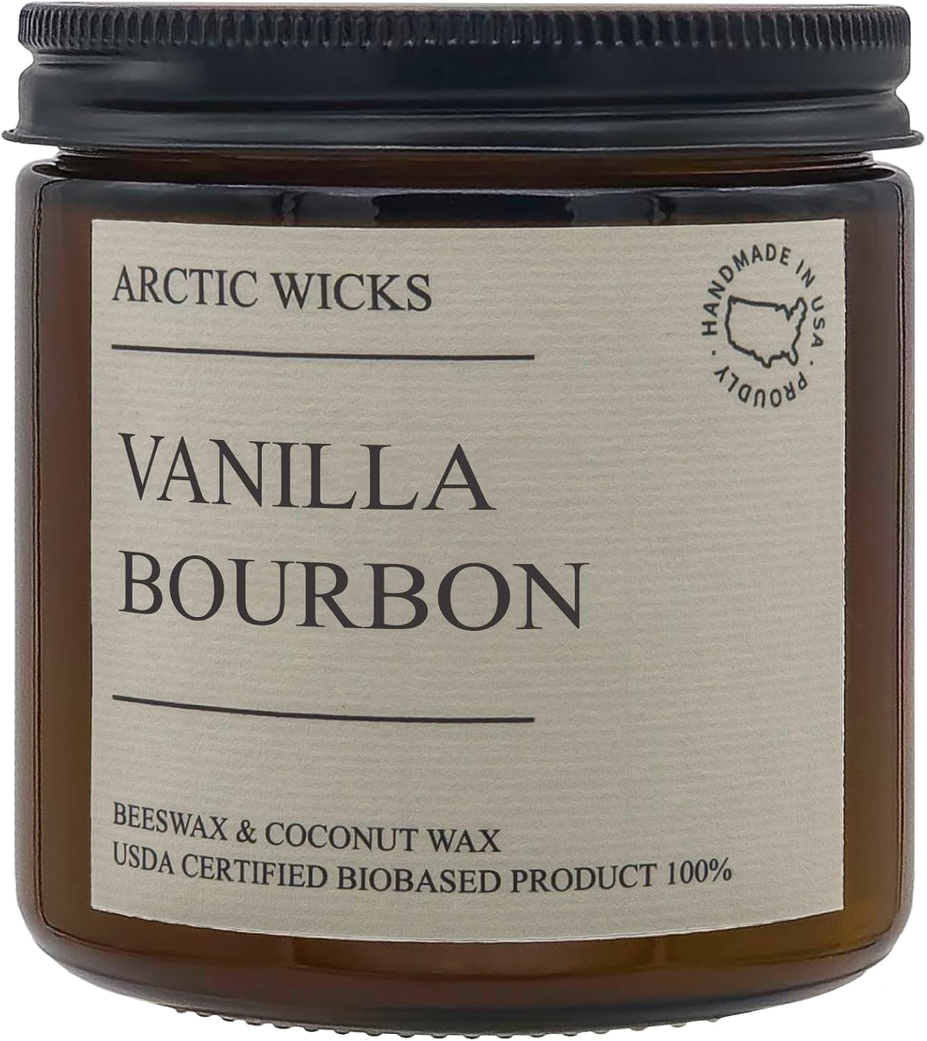 Peppermint & Eucalyptus Candle | Arctic Wicks Non Toxic Coconut Beeswax Candles | Natural Coconut Beeswax 16oz Amber Jar | Spa Wellness Candles Wax Non-Toxic Clean Burn 100% USDA Certified Biobased