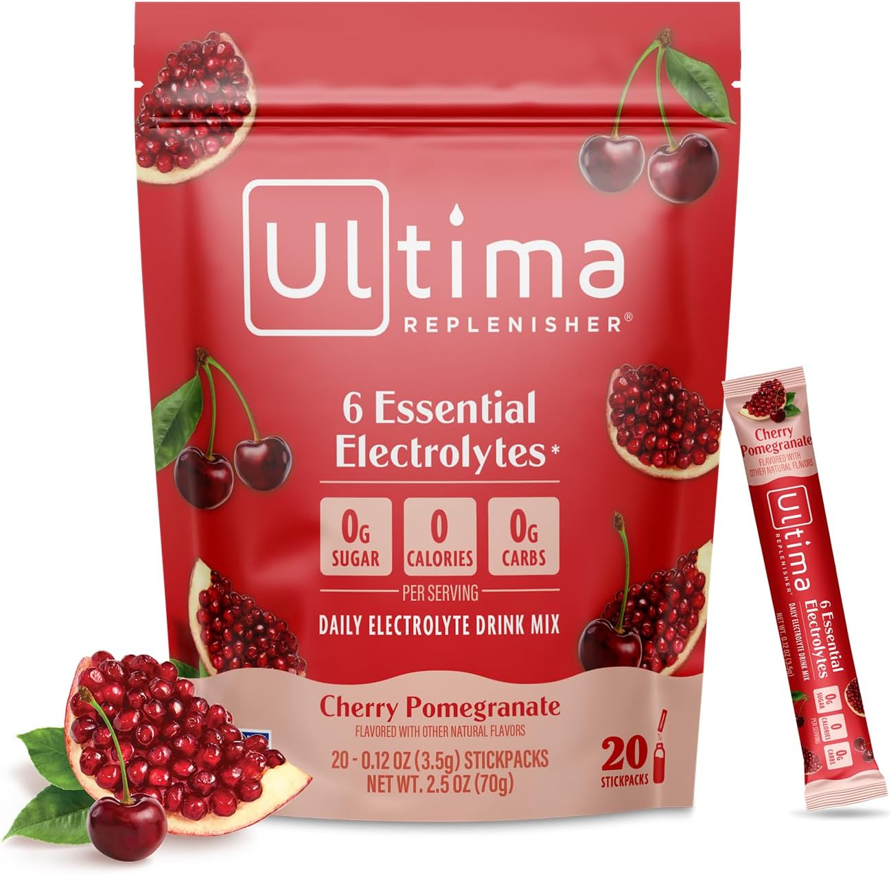 Ultima Replenisher Daily Electrolyte Powder – Original Variety Pack, 20 Stickpacks – Zero Sugar Hydration Packets with 6 Electrolytes and Minerals – Sugar Free, Plant Based & Keto Friendly Drink Mix