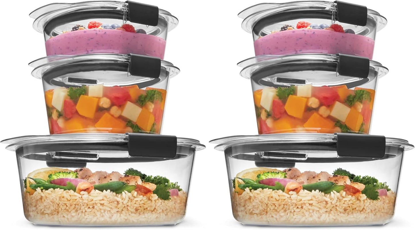 Rubbermaid Brilliance Tritan Plastic Food Storage Containers BPA Free Airtight Lids Ideal for Lunch Meal Prep & Leftovers Set of 5 (3.2 Cup)