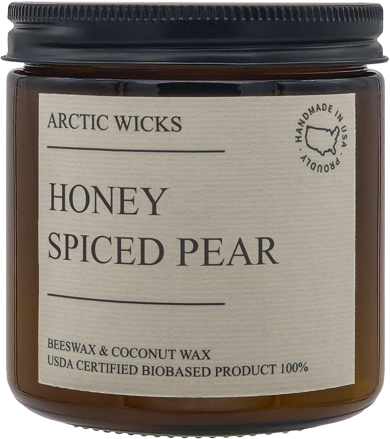 Vanilla Bourbon Candle | Arctic Wicks 16oz Coconut & Beeswax Candles | Scented Non-Toxic Candles for Fall, Winter, Holidays, Gifts for Him, Whiskey Bourbon, Vanilla | USDA Certified Biobased
