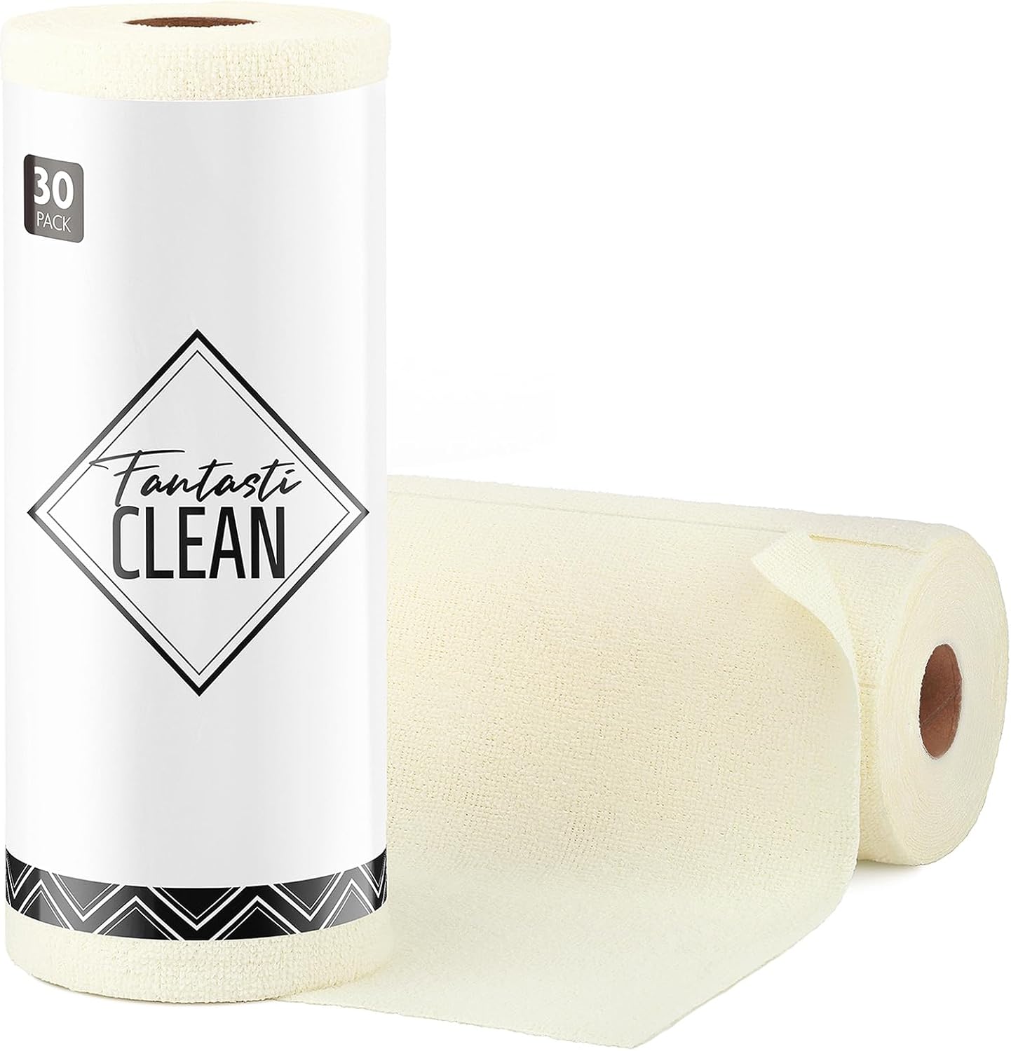 Fantasticlean Microfiber Cleaning Cloth Roll -75 Pack, Tear Away Microfiber Towels, 12" x 12", Reusable, Washable, Scratch Free, Ultra Absorbent Dishcloth for All-Around Cleaning Supplies (Pink)