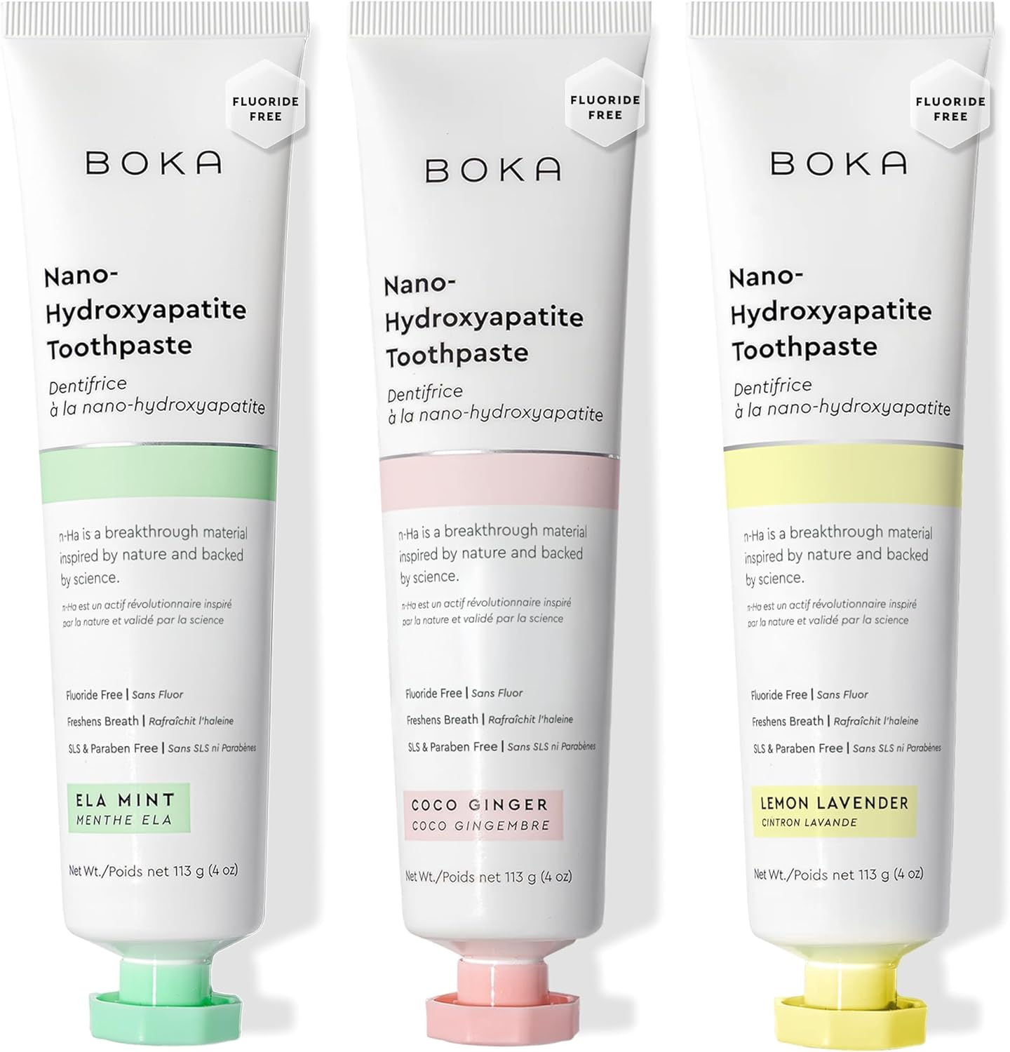Boka Fluoride Free Toothpaste, Nano Hydroxyapatite Toothpaste, Appropriate for Sensitive Teeth - for Adult Oral Care - Ela Mint Flavor, 4 Fl Oz 1Pk US Manufactured