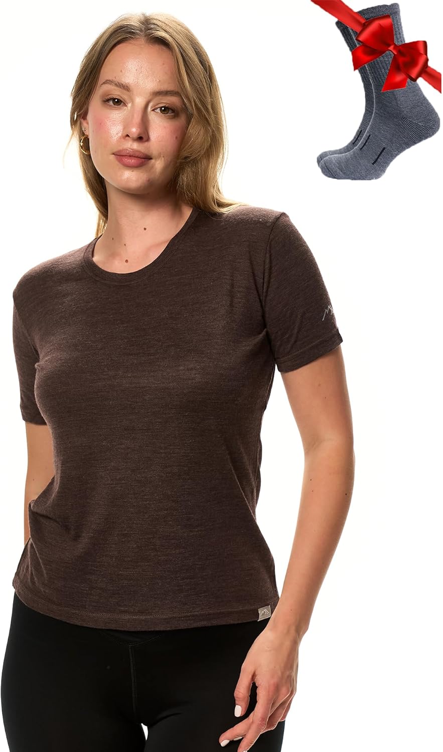 Merino.tech Merino Wool T Shirt Women - 100% Merino Wool Base Layer Women Short Sleeve Moisture-Wicking Tee and Hiking Socks