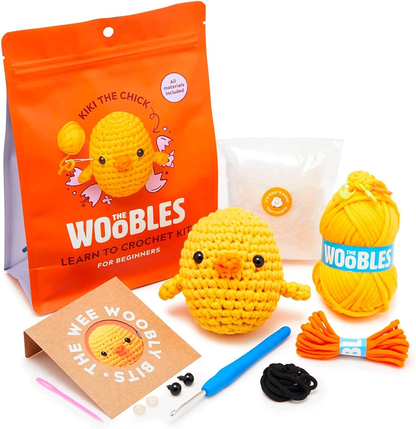The Woobles Crochet Kit for Beginners - Easy Arts and Crafts Knitting & Crochet Animals Kit As Seen On Shark Tank - JoJo The Bunny