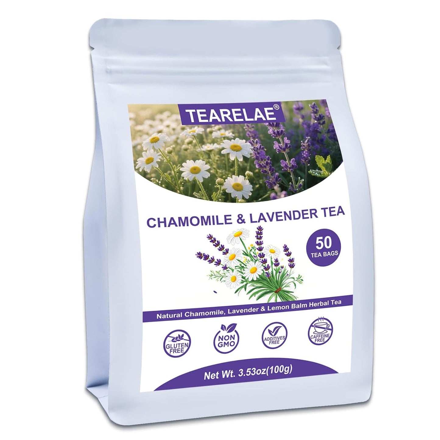 TEARELAE - Linden Tea Bags, 45 Count - Premium Natural Linden Flower & Leaf - Cut & Sifted Te de Tilo - Caffeine-free - Non-GMO - Soothing Herbal Tea for Evening Relaxation