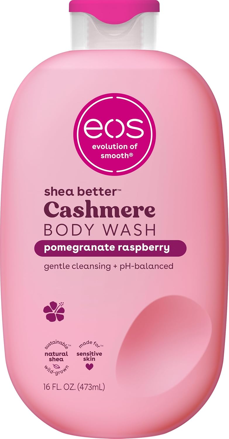 eos Body Wash, Vanilla, Moisturizing Creamy Gel Formula with Shea Butter, Glycerin, Vitamin E, pH Balanced, Sensitive Skin, Vegan, 16 fl oz