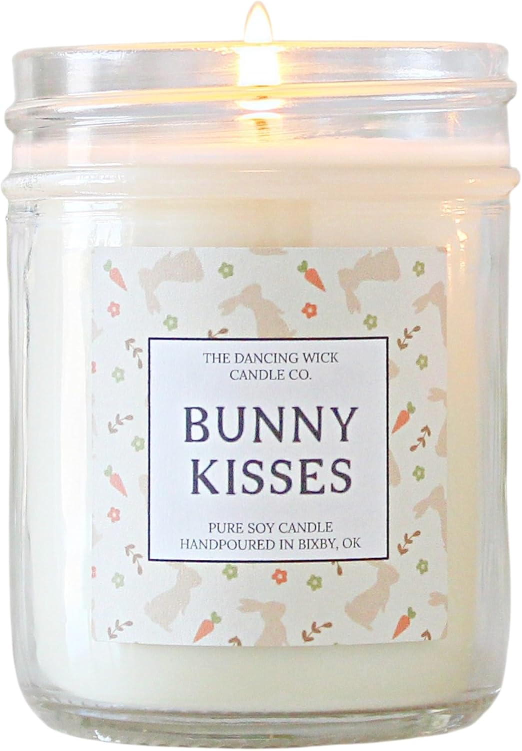 – Bunny Kisses Candle – Hand-Poured 8oz Soy Wax with Sweet Lemon, Strawberry & Vanilla – Spring, Easter, Birthday, Just Because, Gift – Made in the USA (Bunny Kisses)