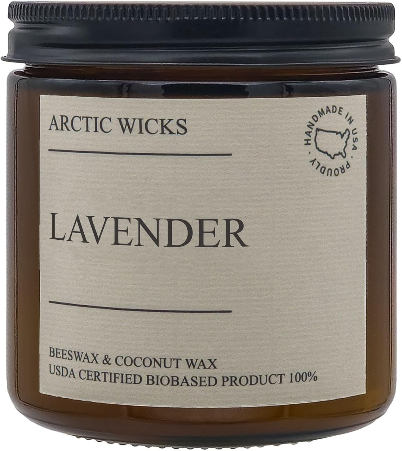 Peppermint & Eucalyptus Candle | Arctic Wicks Non Toxic Coconut Beeswax Candles | Natural Coconut Beeswax 16oz Amber Jar | Spa Wellness Candles Wax Non-Toxic Clean Burn 100% USDA Certified Biobased
