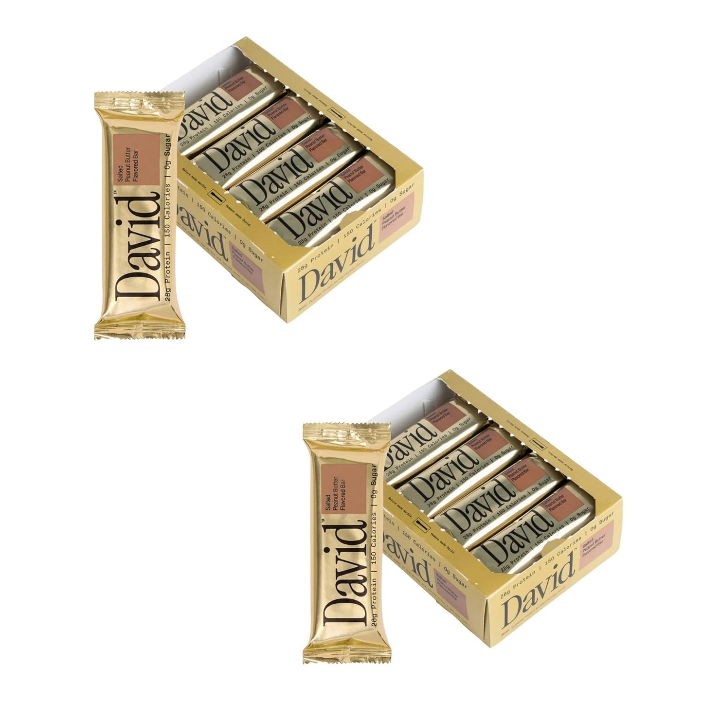 David High Protein Bars - 0g of Sugar, Low Carb, Gluten Free - 28g of Protein, 150 Calories - On-The-Go Snack - Peanut Butter Chocolate Chunk Flavor, Pack of 12