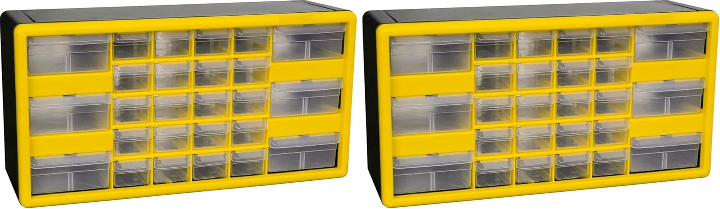 Akro-Mils 44-Drawer Plastic Drawer Storage Cabinet for Garage Organization, Bead Organizer, Building Bricks Storage, Teacher Toolbox, Makeup Organizer, 20" W x 6" D x 16" H, 10144 Black