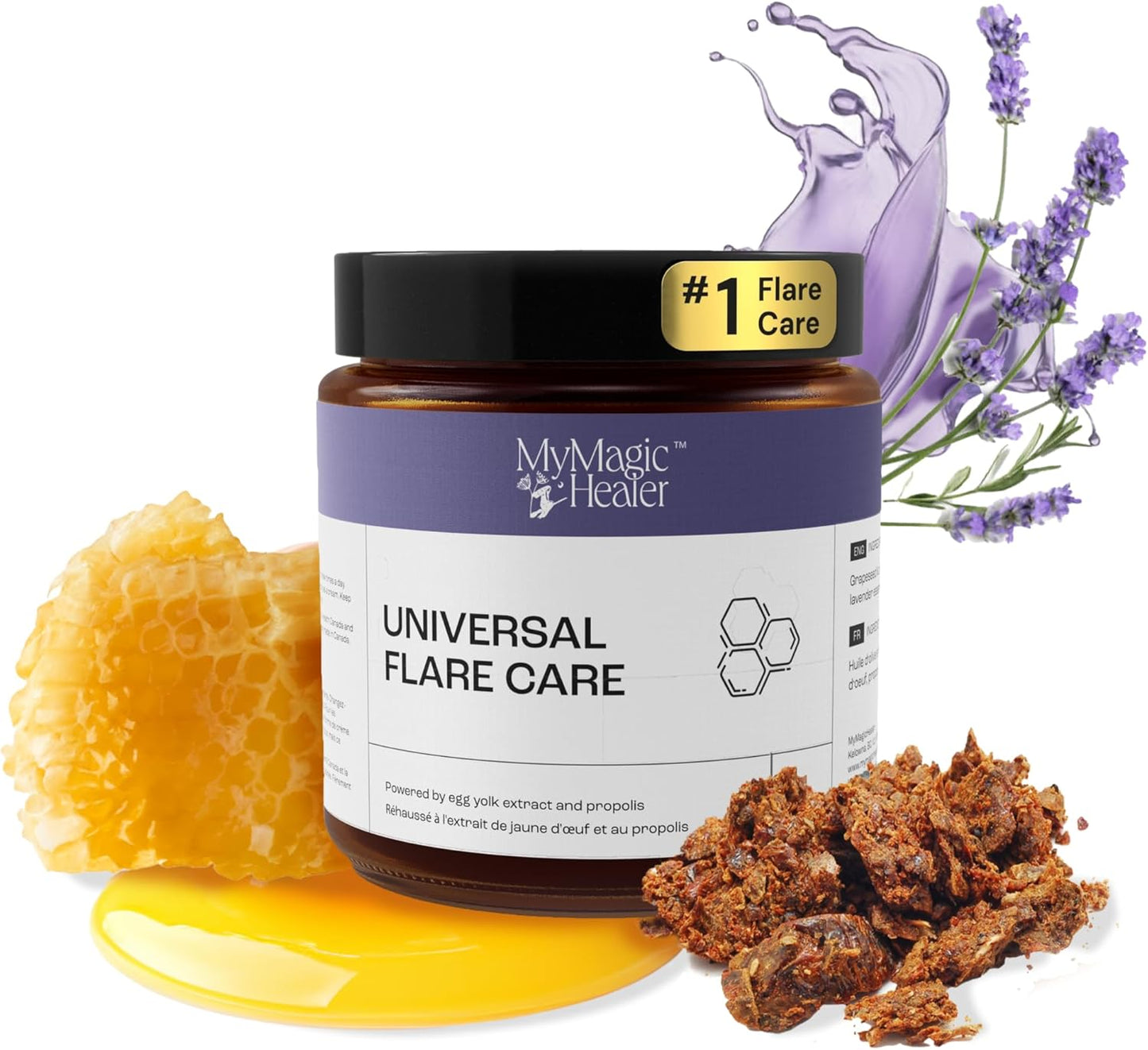MyMagicHealer Universal Flare Care – Multi-Purpose Solution | Skin Flare-Ups - Hidradenitis Suppurativa, Folliculitis, Boils, Cysts | Anti-Chafing | Irritated Skin Relief w/Propolis & Egg Yolk 4 oz