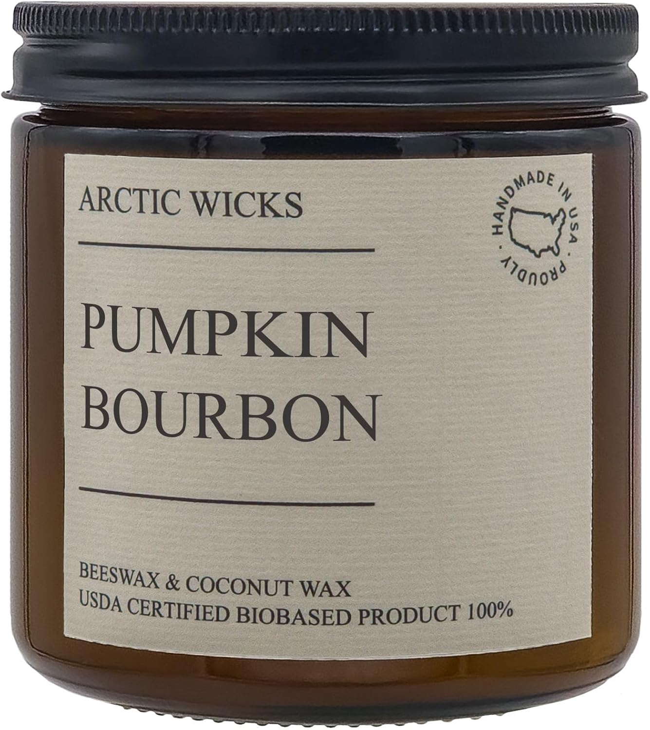 Peppermint & Eucalyptus Candle | Arctic Wicks Non Toxic Coconut Beeswax Candles | Natural Coconut Beeswax 16oz Amber Jar | Spa Wellness Candles Wax Non-Toxic Clean Burn 100% USDA Certified Biobased