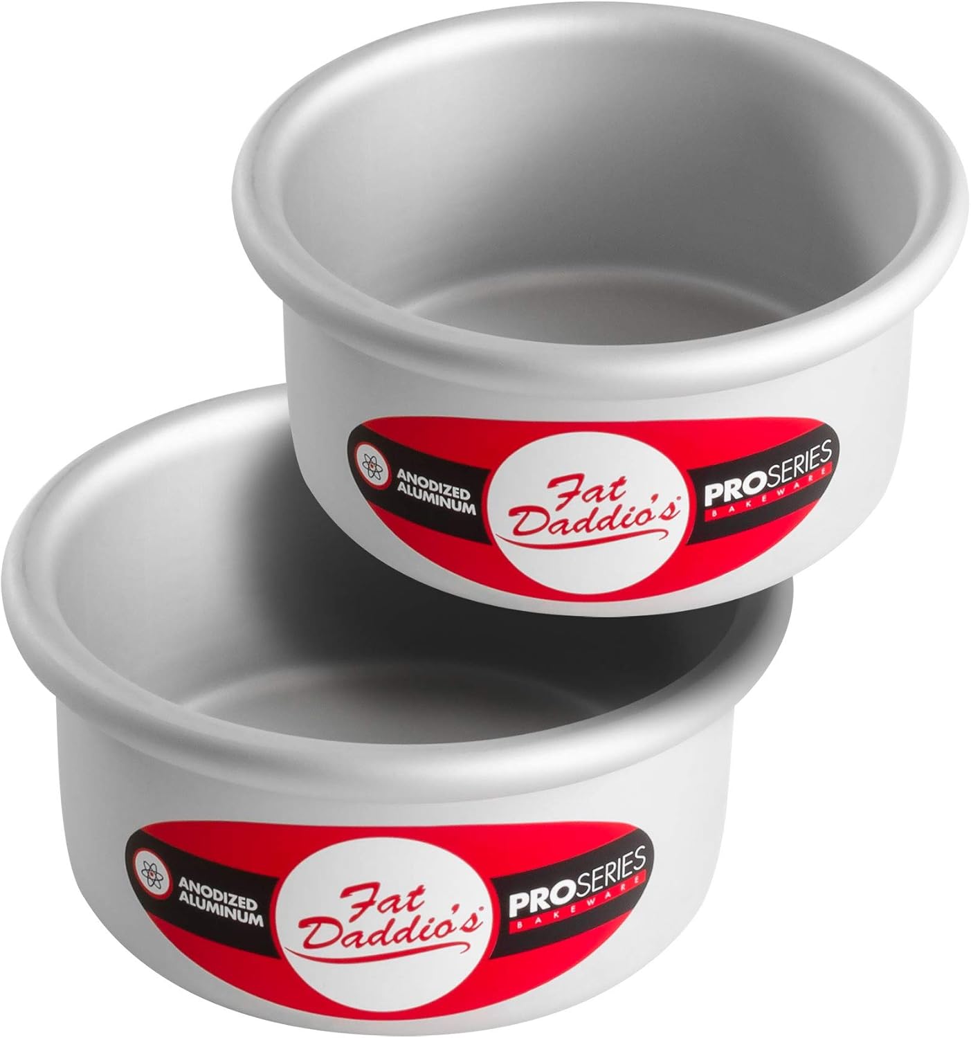 Fat Daddio's Anodized Aluminum Round Cake Pans, 2 Piece Set, 8 x 2 Inch