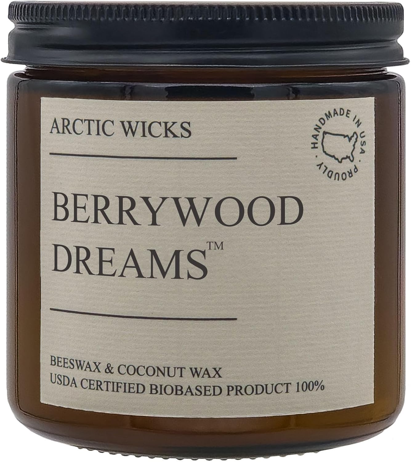 Vanilla Bourbon Candle | Arctic Wicks 16oz Coconut & Beeswax Candles | Scented Non-Toxic Candles for Fall, Winter, Holidays, Gifts for Him, Whiskey Bourbon, Vanilla | USDA Certified Biobased