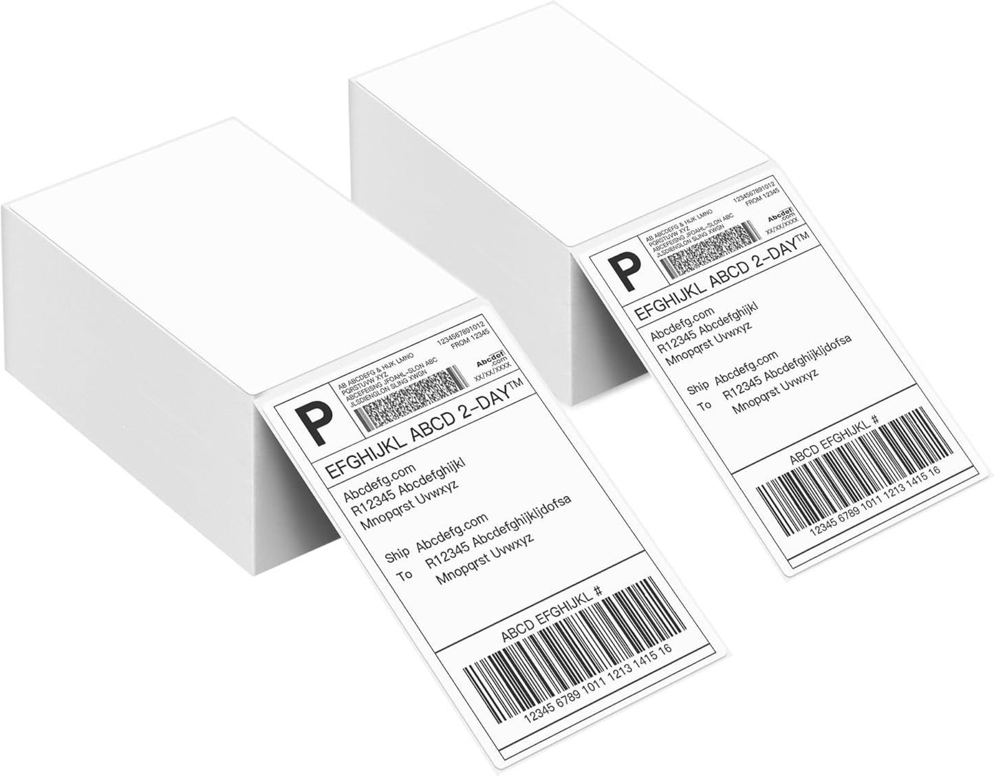 Nelko Genuine 4x6 Direct Thermal Shipping Label (Pack of 500 Fan-Fold Labels), 4x6 Thermal Labels for Nelko PL70E Shipping Label Printer, Perforated and Strong Adhesive, Commercial Grade