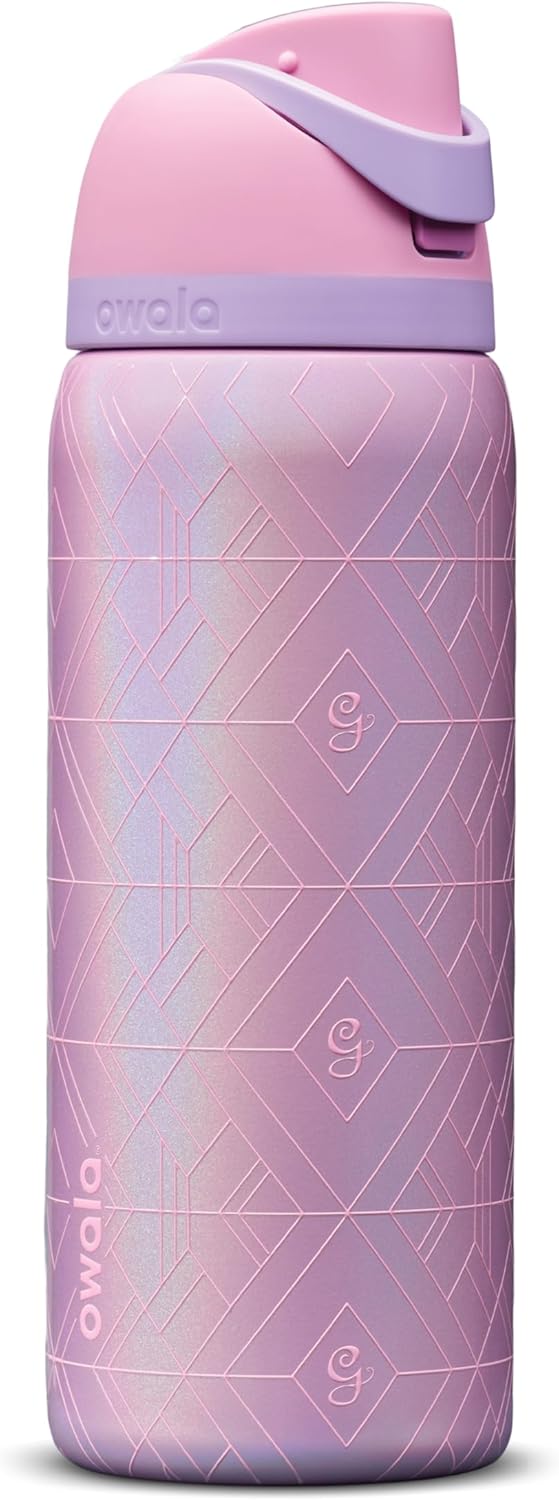 Owala Disney Princess FreeSip Insulated Stainless Steel Water Bottle with Straw for Sports and Travel, BPA-Free Sports Water Bottle, 24 oz, Rapunzel