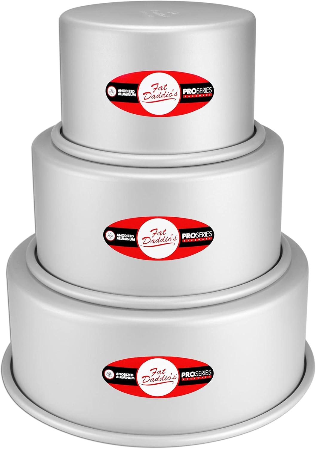 Fat Daddio's Anodized Aluminum Round Cake Pans, 2 Piece Set, 8 x 2 Inch
