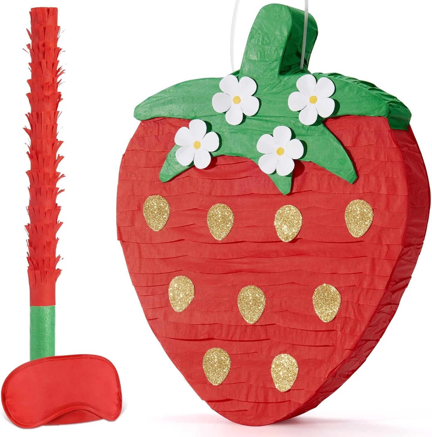 WERNNSAI Easter Bunny Piñata - Easter Rabbit Piñata Spring Pinata with Blindfold and Stick for Birthday Party Decoration Baby Shower School Activities Game Spring Party Game