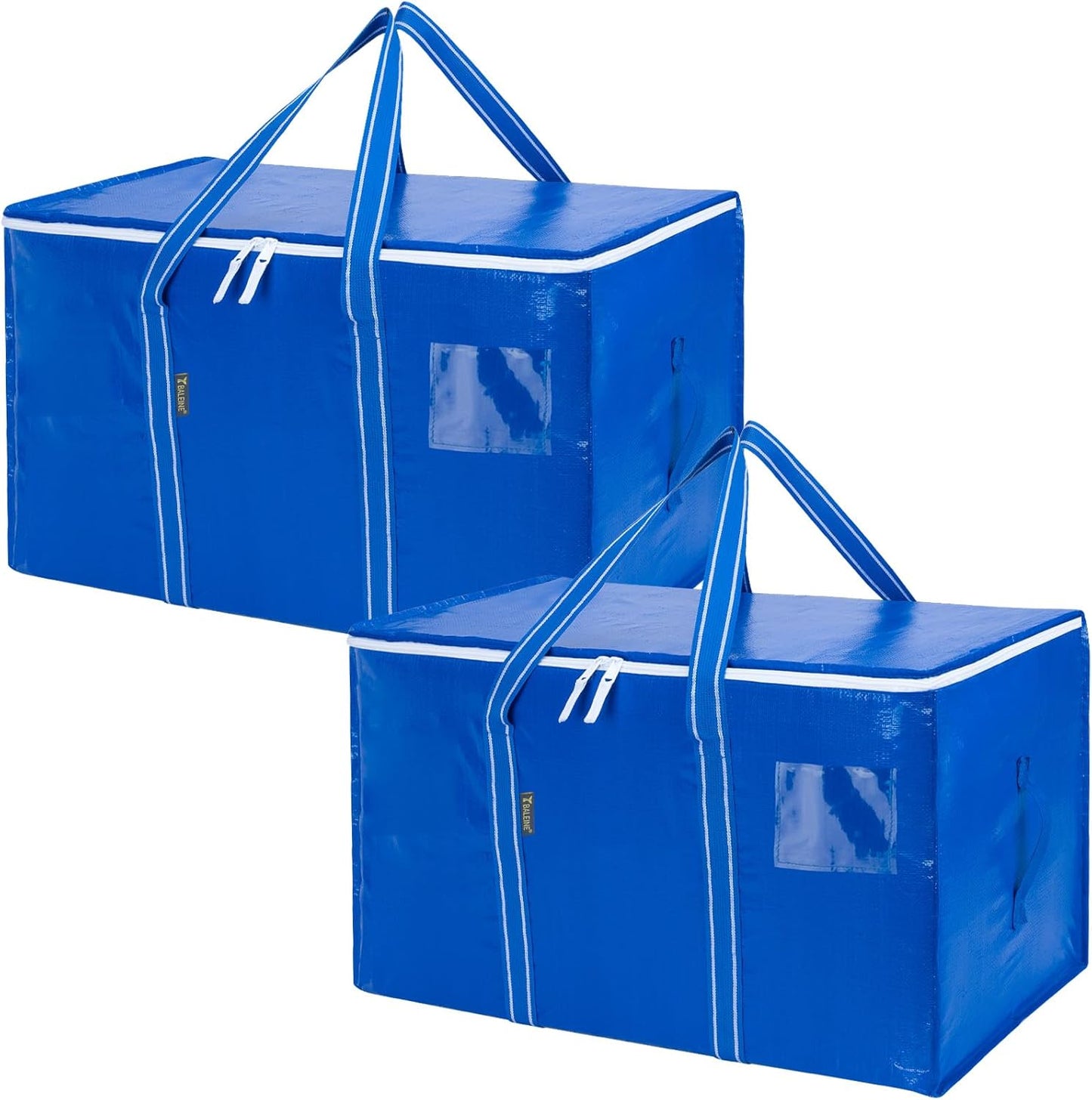 BALEINE 6-Pack Oversized Moving Bags with Reinforced Handles, Heavy-Duty Storage Tote for Clothes, Moving Supplies (Clear, 6-Pack)