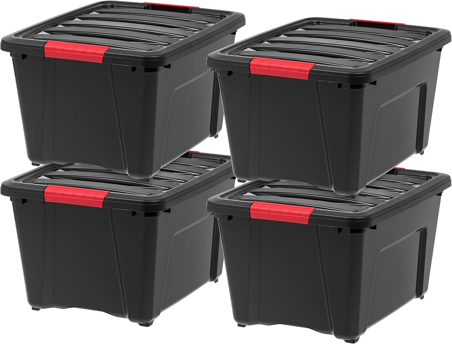 IRIS USA 13 QT Plastic Storage Box with Lid and Latches - 6 Pack - BPA-Free, See-Through Organizing Solution, Durable Nestable Stackable Containers, Secure Pull Handle - Clear