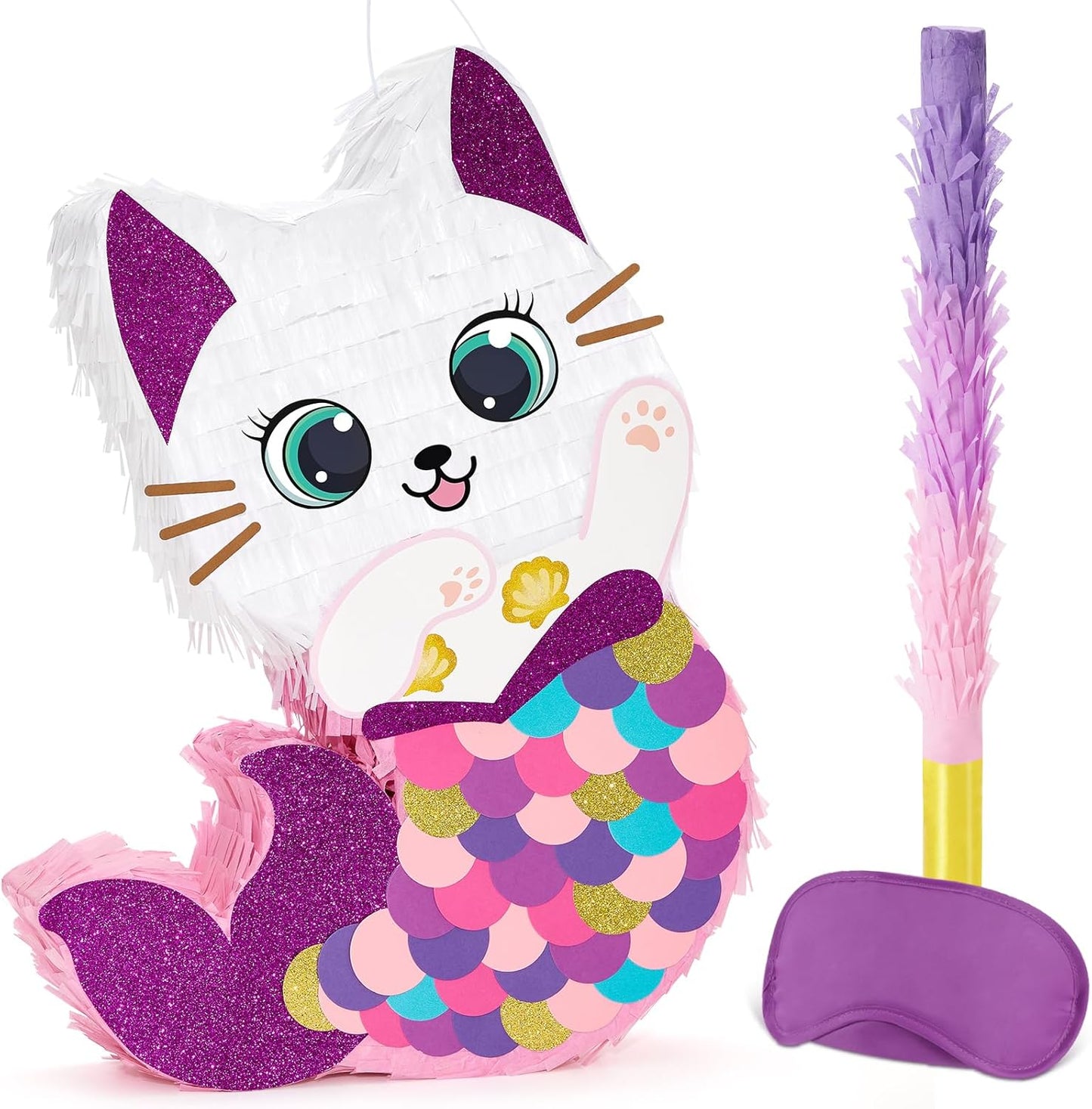WERNNSAI Easter Bunny Piñata - Easter Rabbit Piñata Spring Pinata with Blindfold and Stick for Birthday Party Decoration Baby Shower School Activities Game Spring Party Game