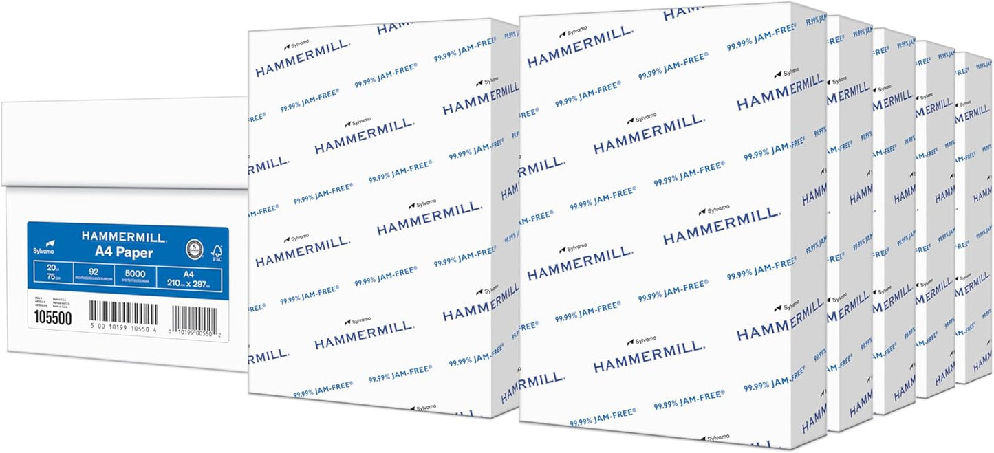 Hammermill Printer Paper, 20 lb Copy, 8.5 x 11-8 Ream (4,000 Sheets) - 92 Bright, Made in the USA