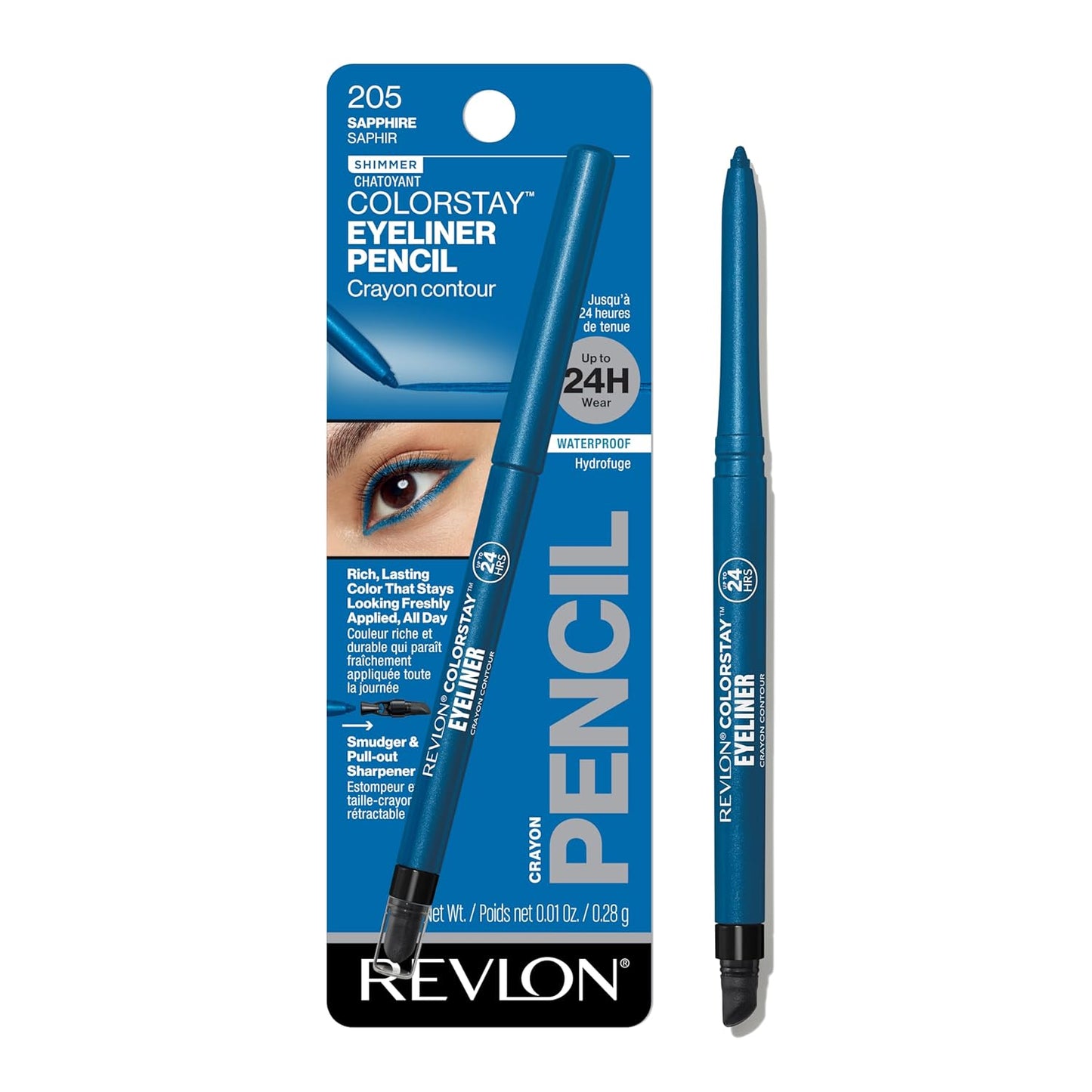 Revlon ColorStay Pencil Waterproof Eyeliner, Smudge-Proof, Eye Makeup with Built-In Sharpener, 201 Black, 2 pack