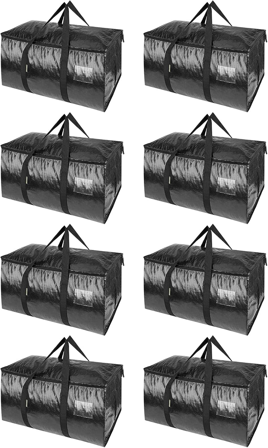BALEINE 6-Pack Oversized Moving Bags with Reinforced Handles, Heavy-Duty Storage Tote for Clothes, Moving Supplies (Clear, 6-Pack)