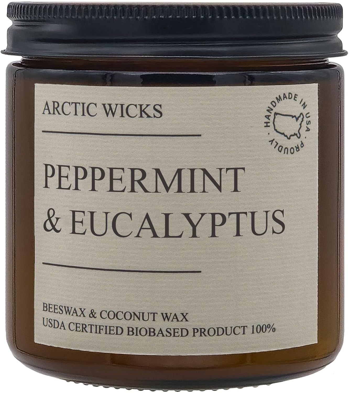 Vanilla Bourbon Candle | Arctic Wicks 16oz Coconut & Beeswax Candles | Scented Non-Toxic Candles for Fall, Winter, Holidays, Gifts for Him, Whiskey Bourbon, Vanilla | USDA Certified Biobased