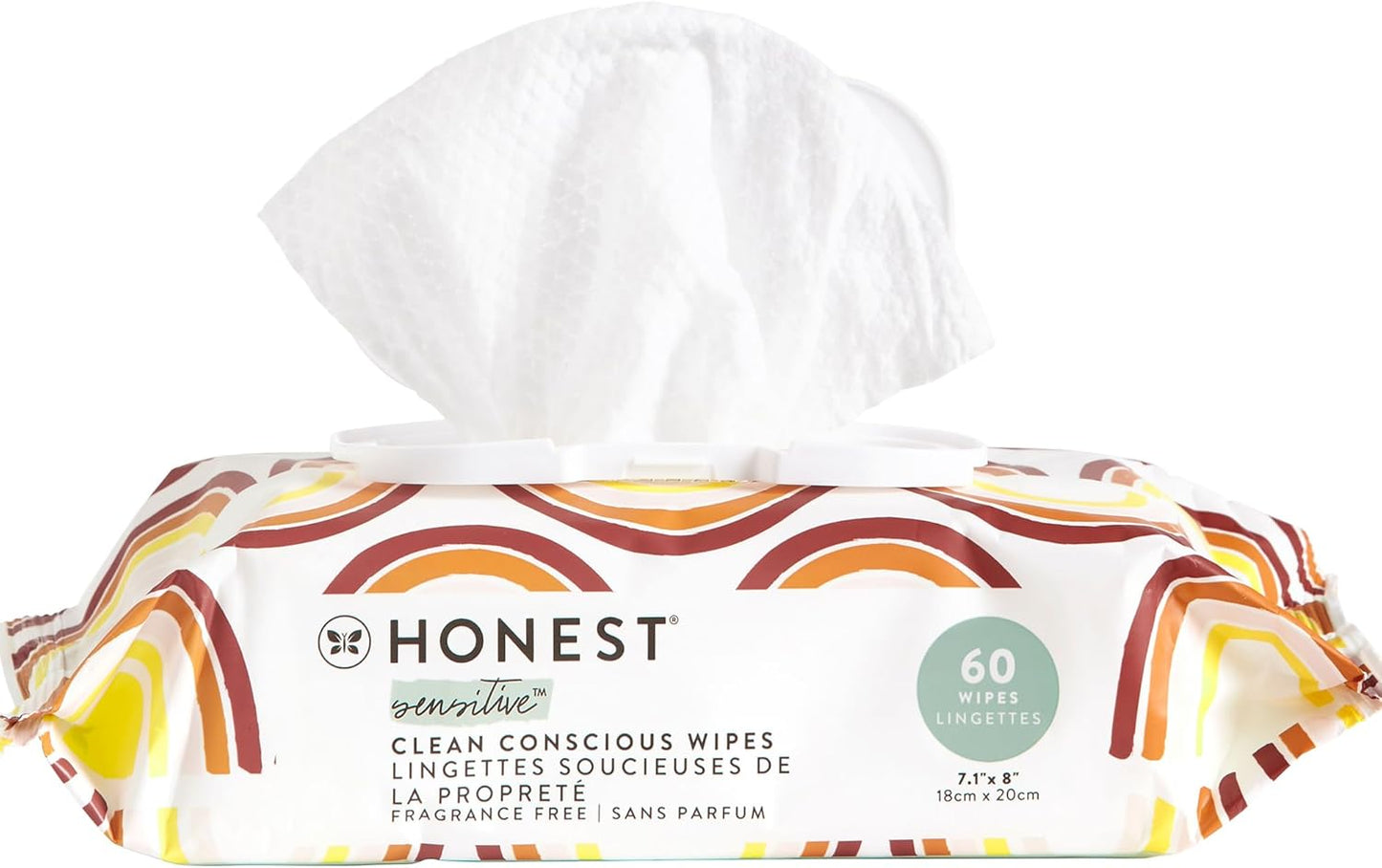 The Honest Company Baby Wipes for Sensitive Skin, Hypoallergenic, Fragrance-Free, Multi-Use, Pattern Play Design, 720 Count (8 Packs of 90)