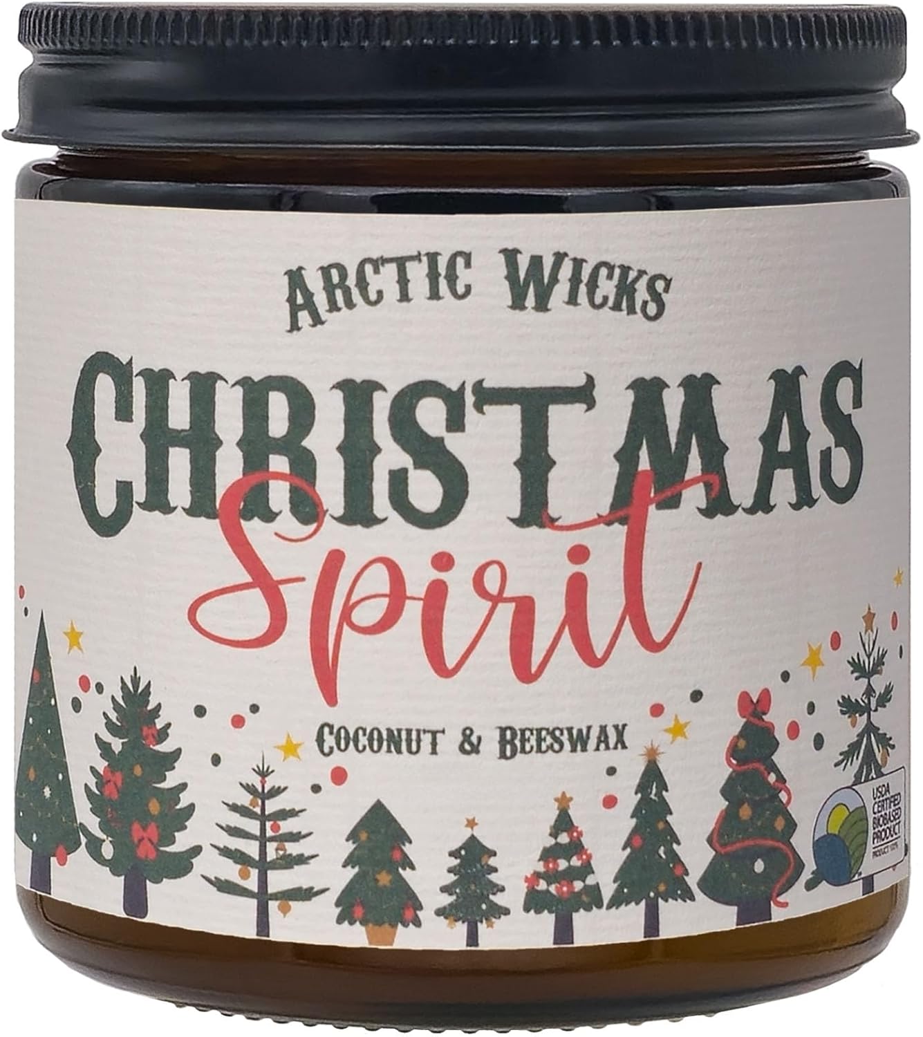 Vanilla Bourbon Candle | Arctic Wicks 16oz Coconut & Beeswax Candles | Scented Non-Toxic Candles for Fall, Winter, Holidays, Gifts for Him, Whiskey Bourbon, Vanilla | USDA Certified Biobased