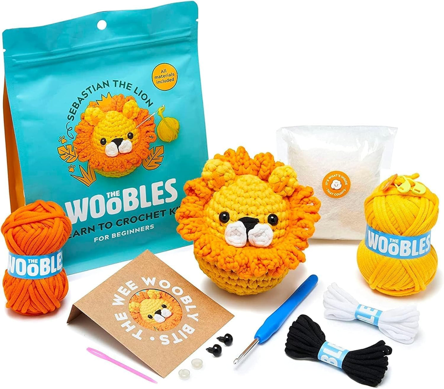 The Woobles Crochet Kit for Beginners - Easy Arts and Crafts Knitting & Crochet Animals Kit As Seen On Shark Tank - JoJo The Bunny