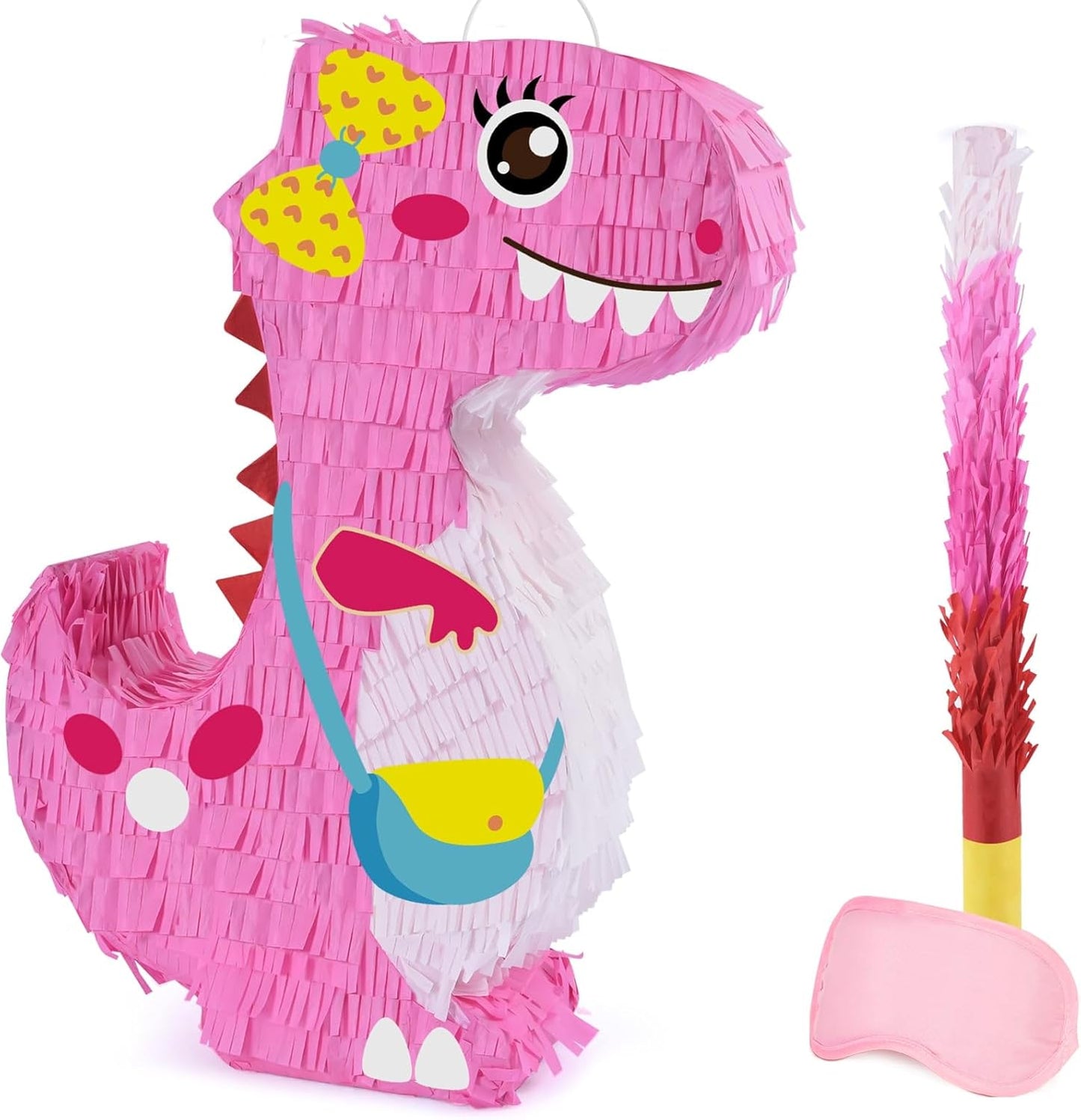 WERNNSAI Easter Bunny Piñata - Easter Rabbit Piñata Spring Pinata with Blindfold and Stick for Birthday Party Decoration Baby Shower School Activities Game Spring Party Game