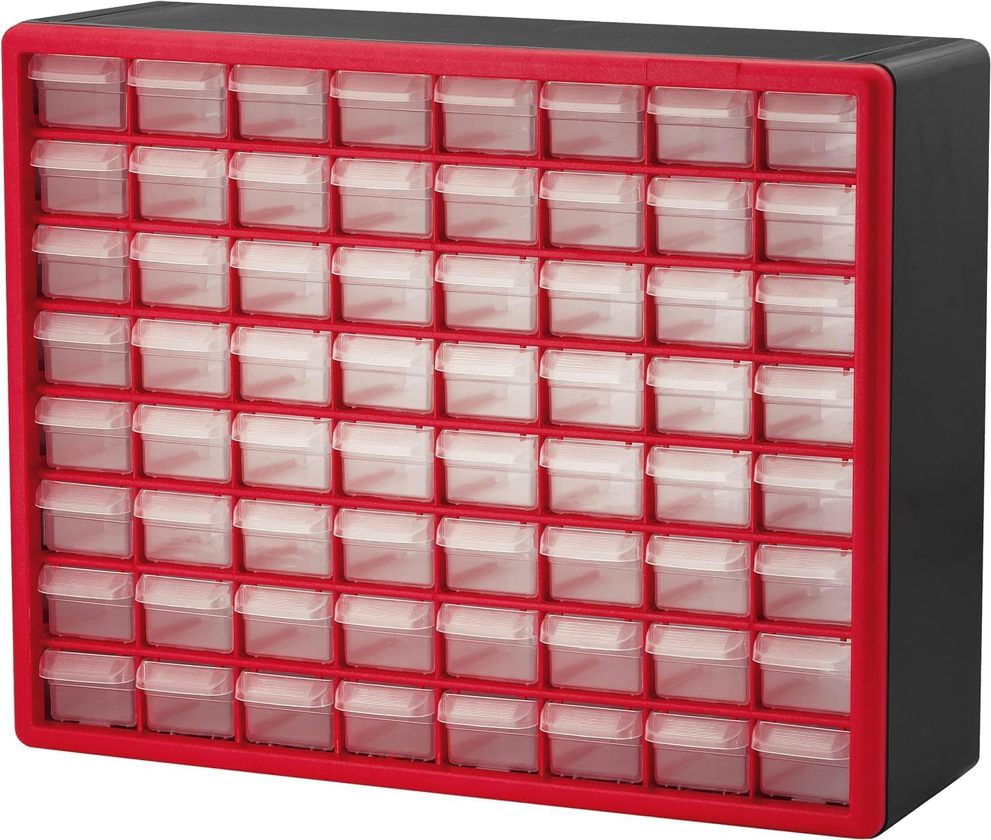 Akro-Mils 44-Drawer Plastic Drawer Storage Cabinet for Garage Organization, Bead Organizer, Building Bricks Storage, Teacher Toolbox, Makeup Organizer, 20" W x 6" D x 16" H, 10144 Black
