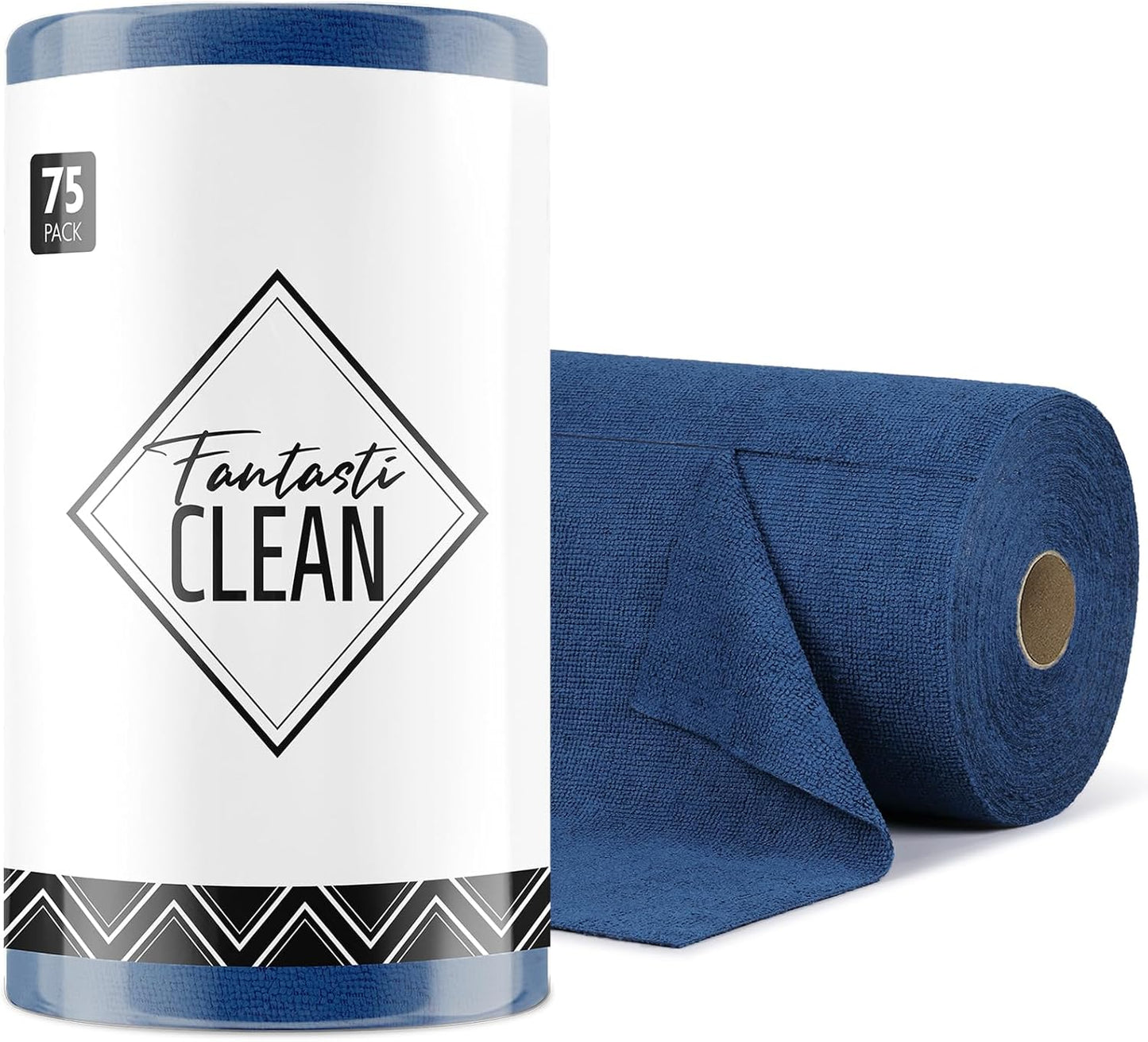 Fantasticlean Microfiber Cleaning Cloth Roll -75 Pack, Tear Away Microfiber Towels, 12" x 12", Reusable, Washable, Scratch Free, Ultra Absorbent Dishcloth for All-Around Cleaning Supplies (Pink)
