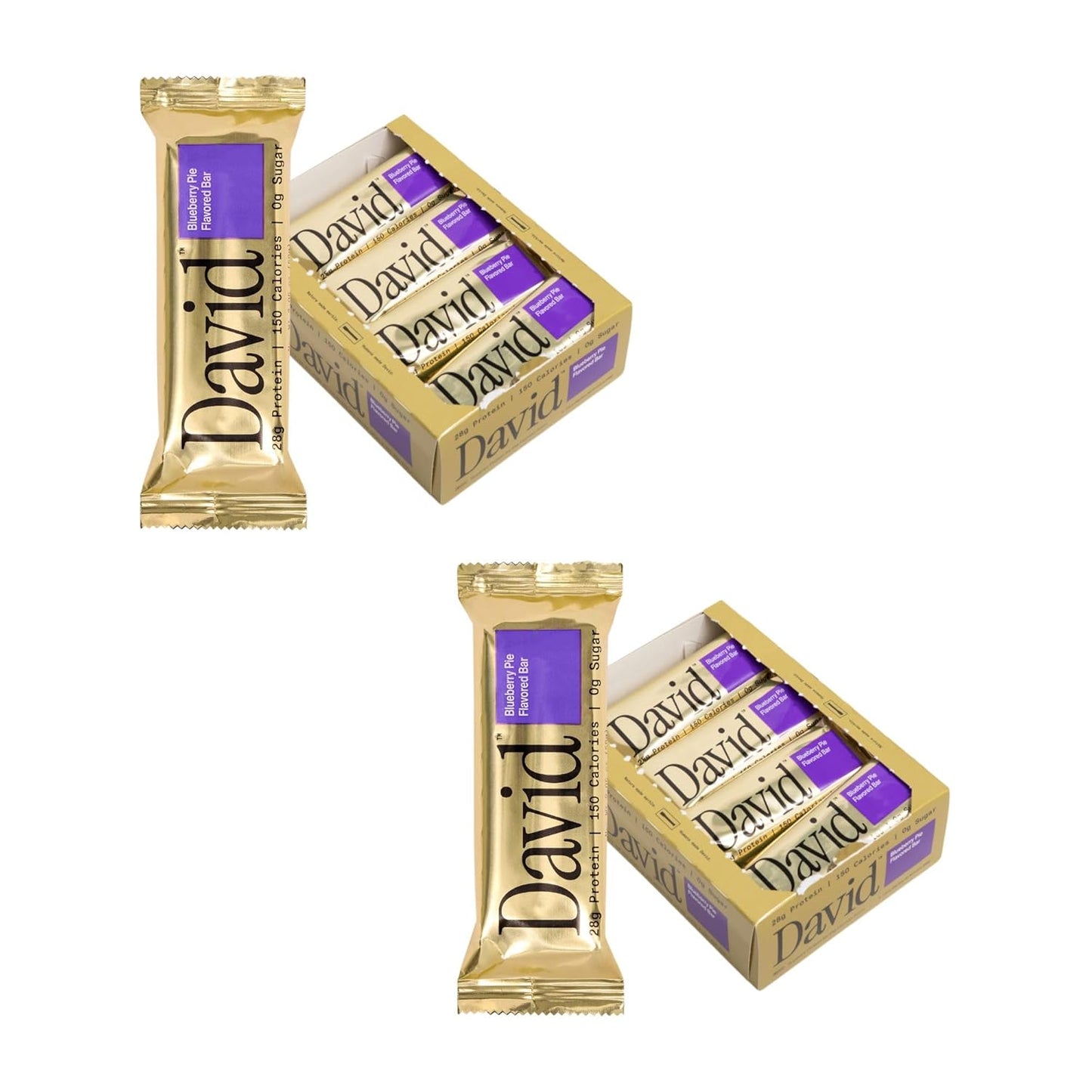 David High Protein Bars - 0g of Sugar, Low Carb, Gluten Free - 28g of Protein, 150 Calories - On-The-Go Snack - Peanut Butter Chocolate Chunk Flavor, Pack of 12