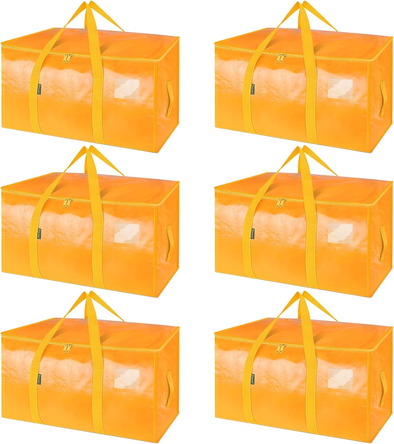 BALEINE 6-Pack Oversized Moving Bags with Reinforced Handles, Heavy-Duty Storage Tote for Clothes, Moving Supplies (Clear, 6-Pack)