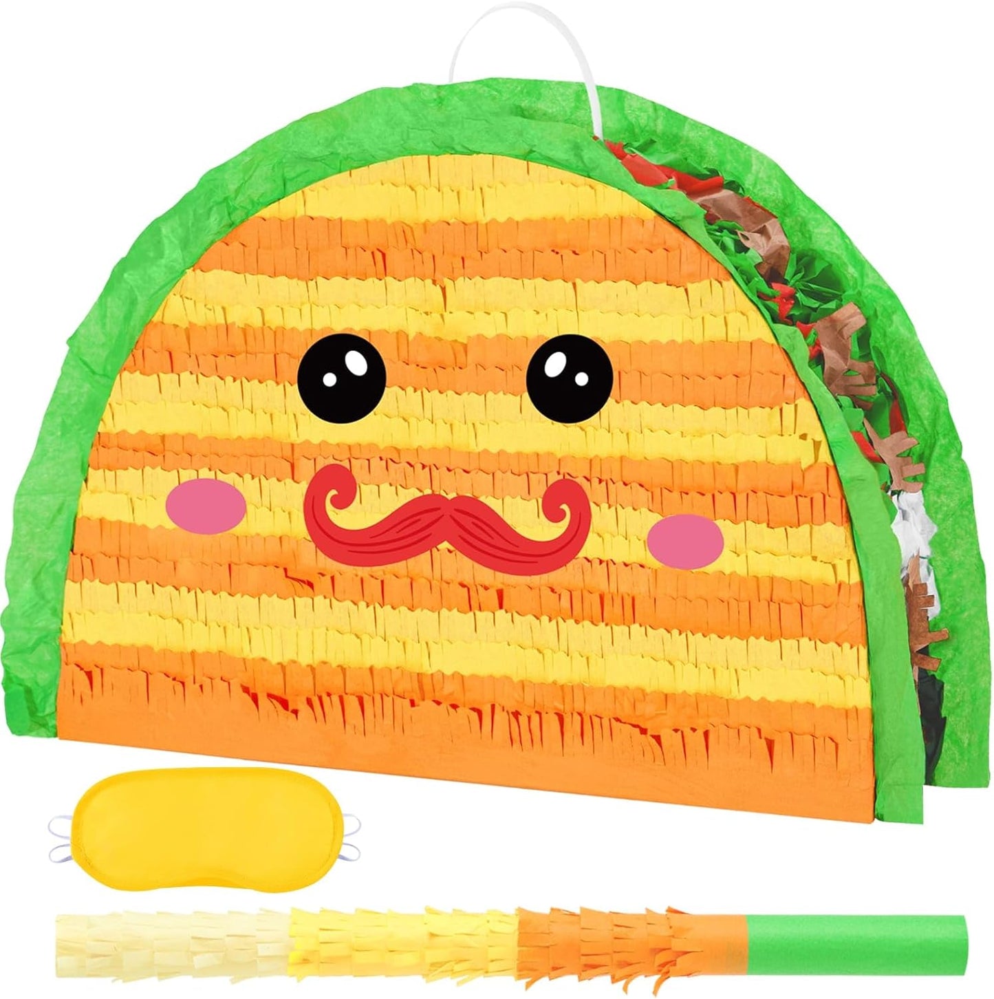 WERNNSAI Easter Bunny Piñata - Easter Rabbit Piñata Spring Pinata with Blindfold and Stick for Birthday Party Decoration Baby Shower School Activities Game Spring Party Game