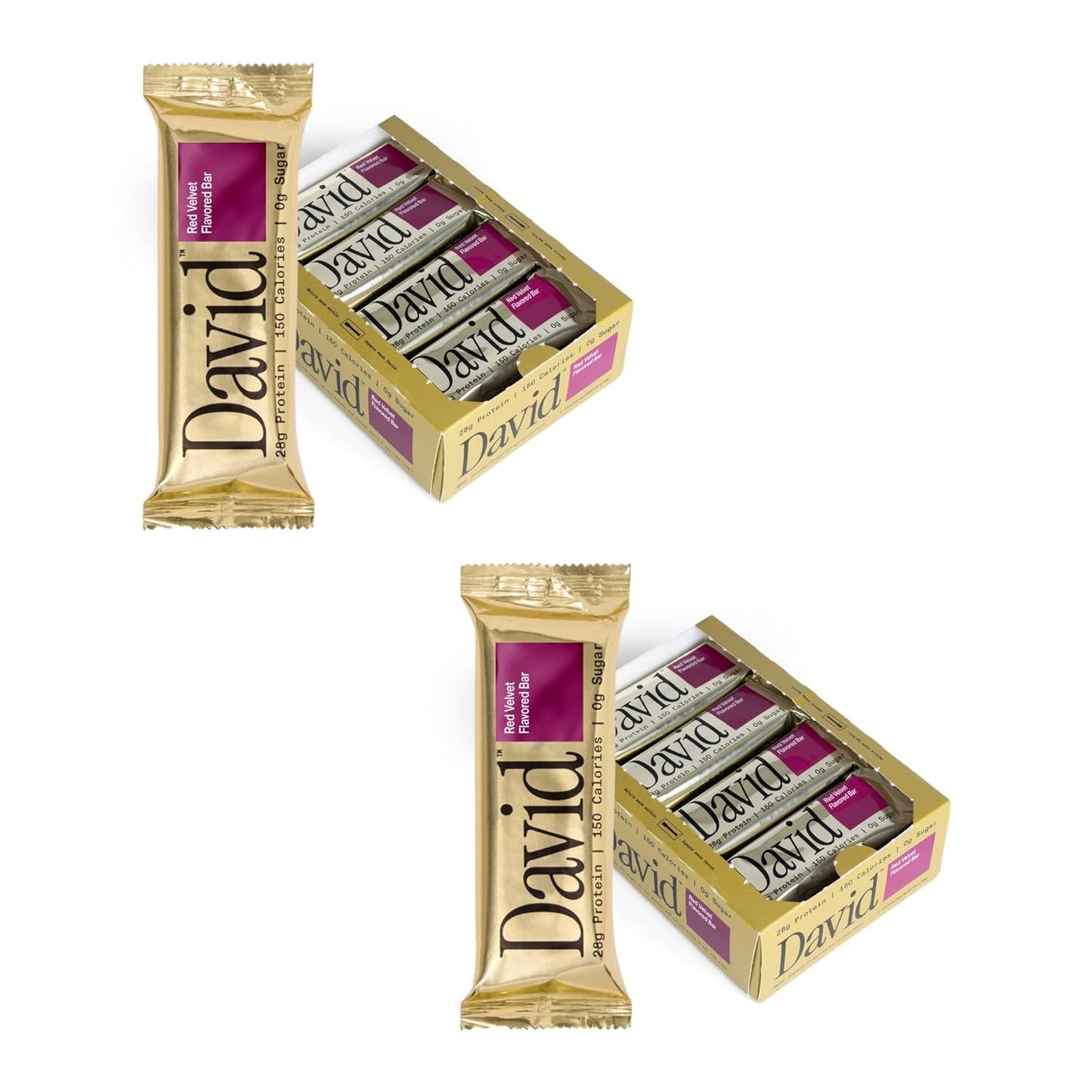 David High Protein Bars - 0g of Sugar, Low Carb, Gluten Free - 28g of Protein, 150 Calories - On-The-Go Snack - Peanut Butter Chocolate Chunk Flavor, Pack of 12