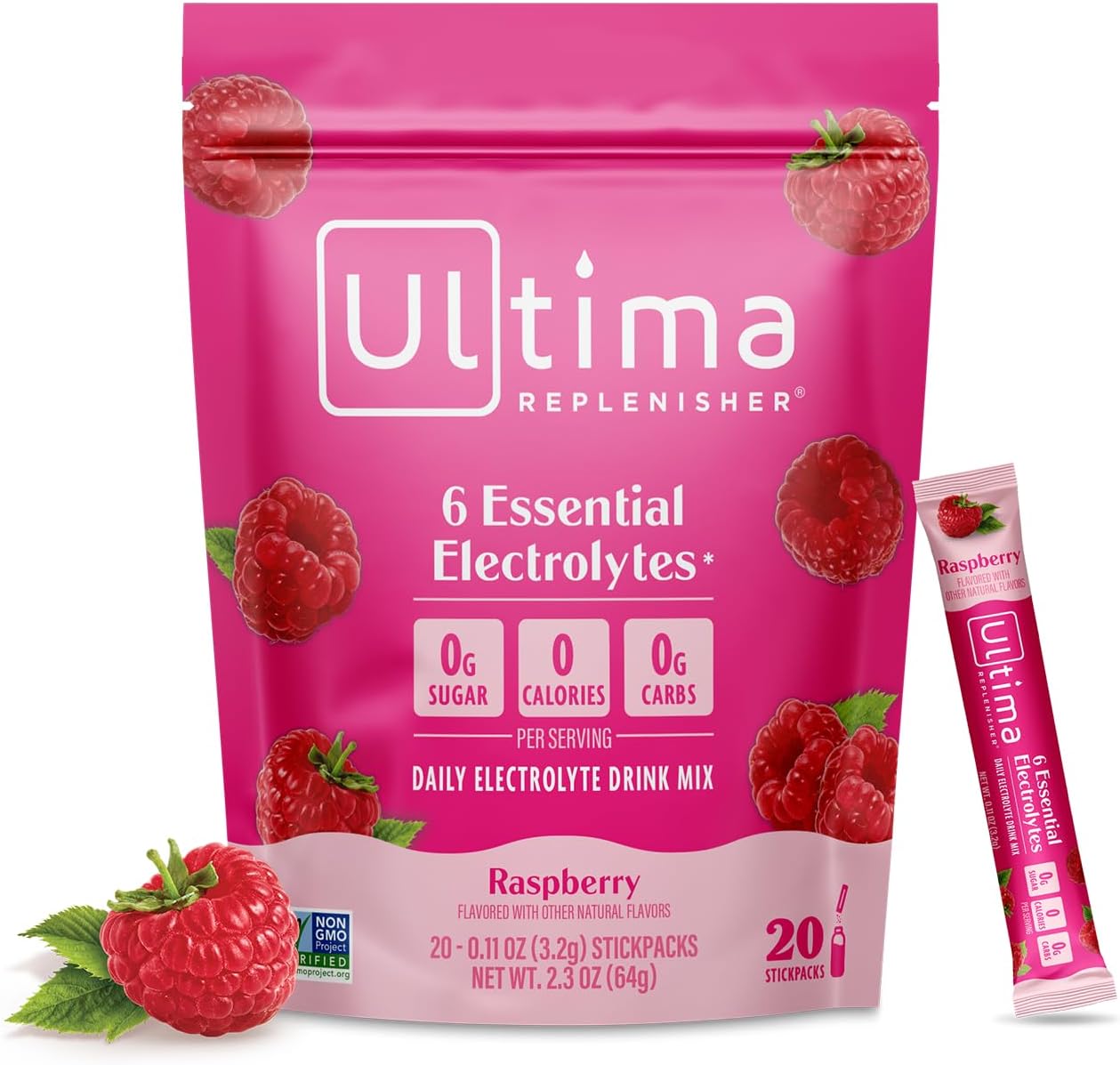 Ultima Replenisher Daily Electrolyte Powder – Original Variety Pack, 20 Stickpacks – Zero Sugar Hydration Packets with 6 Electrolytes and Minerals – Sugar Free, Plant Based & Keto Friendly Drink Mix