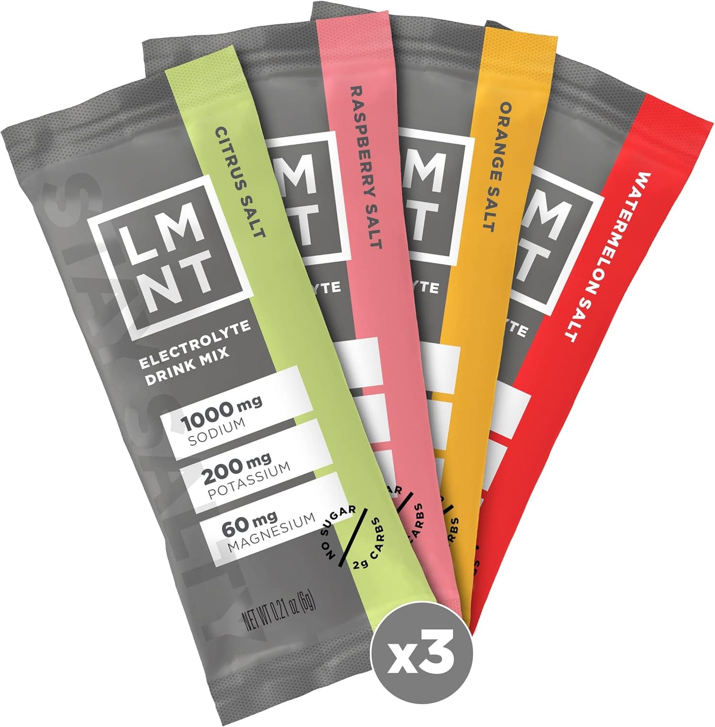 LMNT Zero Sugar Electrolytes - Variety Pack Bundle | Drink Mix | 18-Count