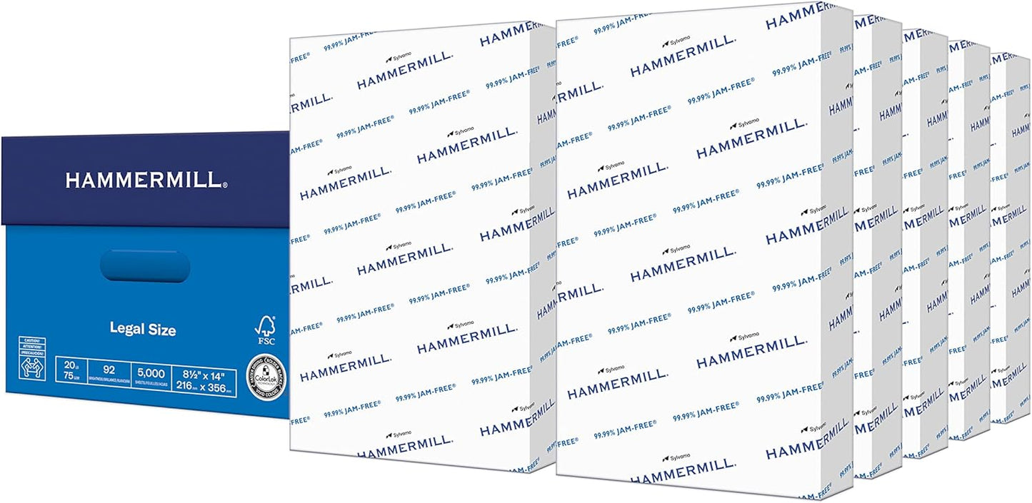 Hammermill Printer Paper, 20 lb Copy, 8.5 x 11-8 Ream (4,000 Sheets) - 92 Bright, Made in the USA